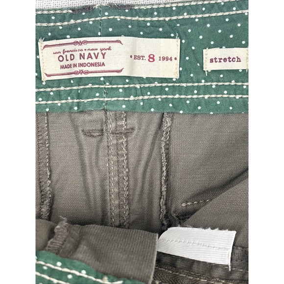 Old Navy Gray Khaki Skirt Size 8 Flat Front Dark Wash Casual Workwear Modest - Picture 3 of 7
